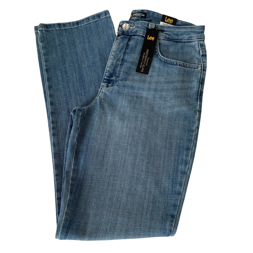 NWT Lee High Rise Relaxed Fit Straight Leg Denim Jean Size 10 L